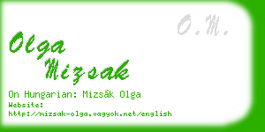olga mizsak business card